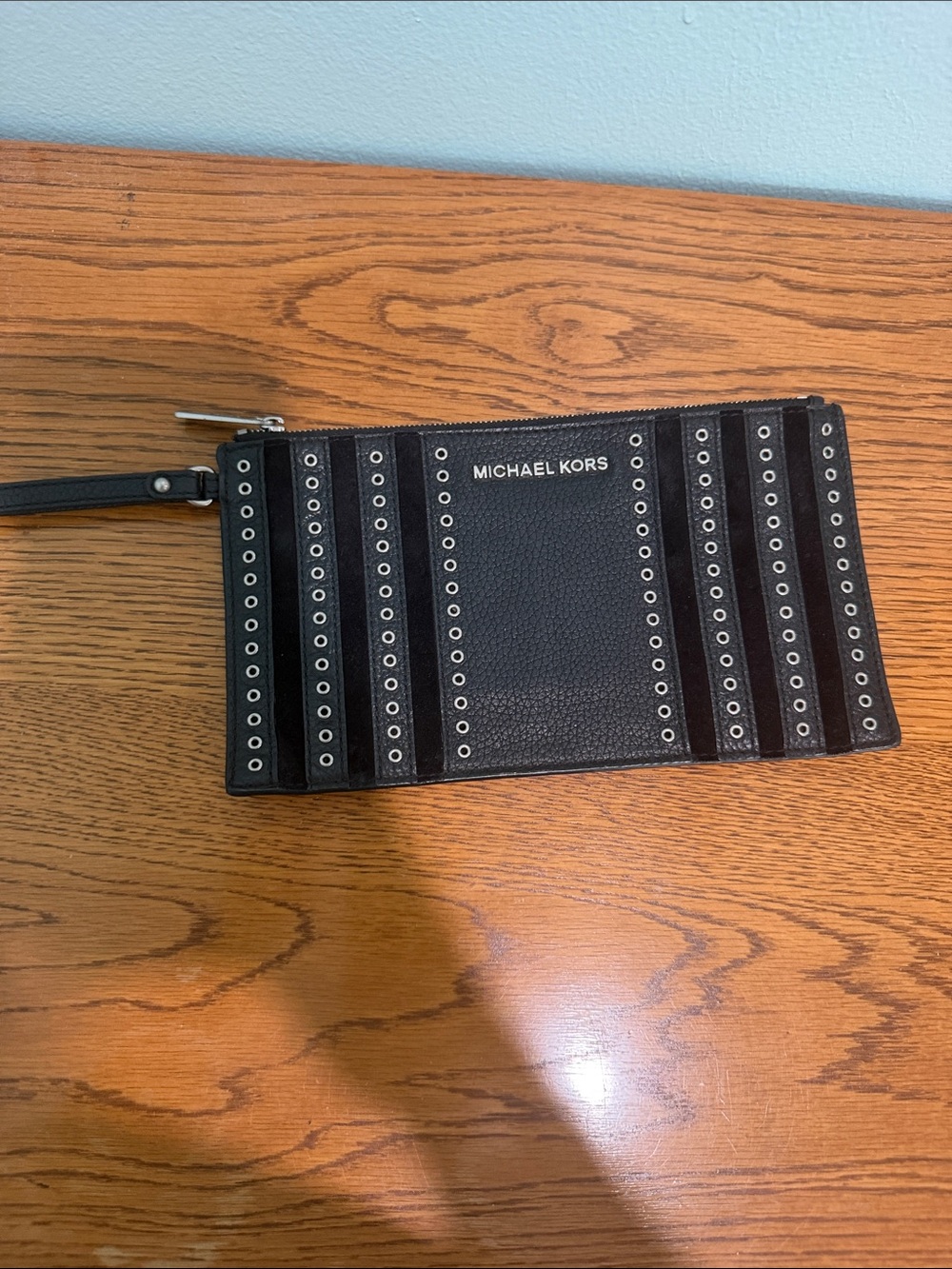 Michael Kors Black Grommet Wristlet